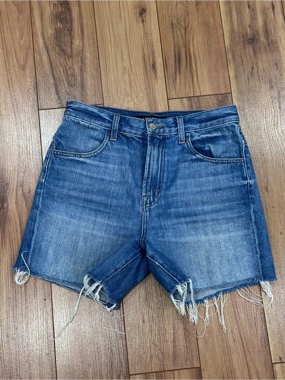 J BRAND Joan High-Rise Blue Denim Women’s Shorts Size 26 - Picture 5 of 16